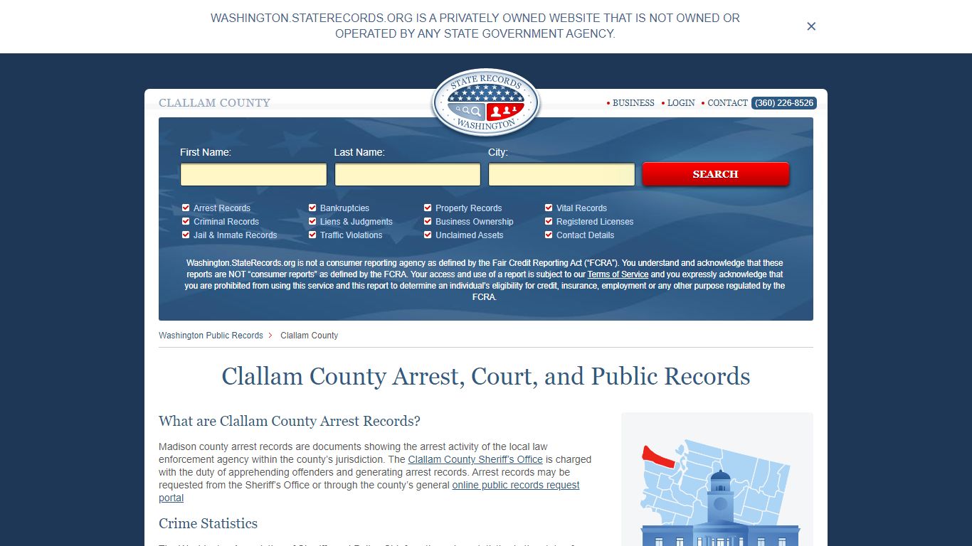 Clallam County Arrest, Court, and Public Records