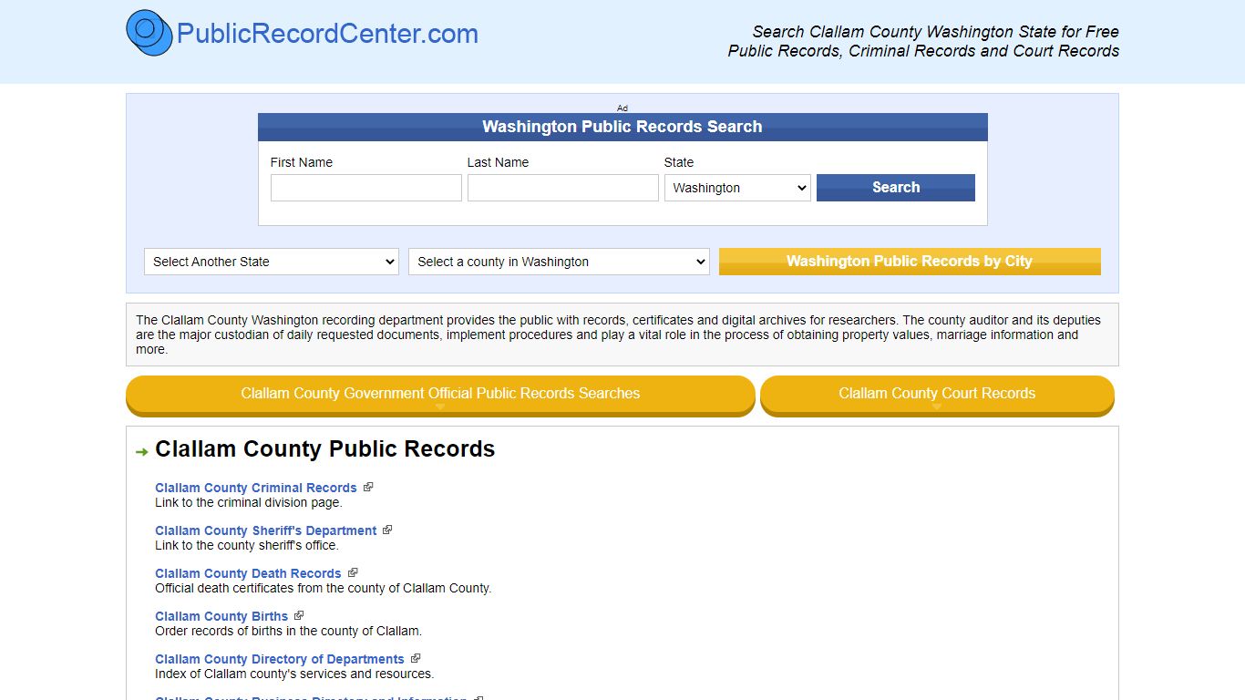 Clallam County Washington Free Public Records - Court ...